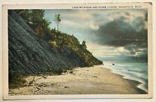 Saugatuck Michigan. Lake Storm Clouds. Vintage Postcard picture