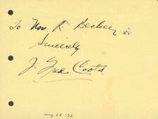 J. FRED COOTS - AUTOGRAPH NOTE SIGNED CIRCA 1932 picture