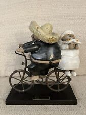 RODO PADILLA MEXICAN BRIDE & GROOM ON BICYCLE STONEWARE SCULPTURE picture