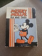 1930's Walt Disney MICKEY MOUSE Old Maid Card Game Whitman Box Complete 36 Cards picture