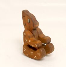 Wood Teddy Bear Handcrafted Painted Folk Art Country Core Dowel Joint Arms Legs picture
