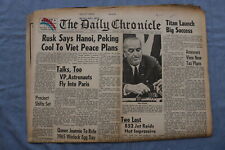 1965 JUNE 18 THE DAILY CHRONICLE NEWSPAPER -HANOI, PEKING COOL TO PEACE- NP 8526 picture
