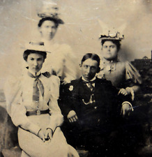 Antique Tintype Photographs WOMEN - MAN - CHAPERONES - COURTING picture