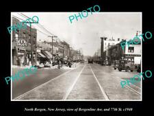 OLD LARGE HISTORIC PHOTO OF NORTH BERGEN NEW JERSEY VIEW OF BERGENLINE AVE 1940 picture
