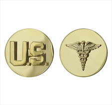 GENUINE U.S. ARMY ENLISTED BRANCH OF SERVICE COLLAR DEVICE: U.S. AND MEDICAL picture