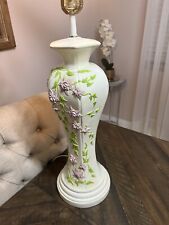 Vintage 1960’s Mid Century Embossed Hand Painted Blossom Flower Lamp picture