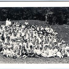 c1910s Lovely Huge Group Children RPPC People Photo Classy Young Men Women A155 picture