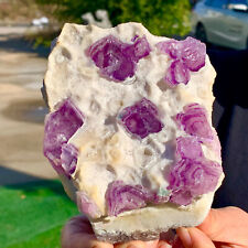 2.7LB Rare transparent purple cube fluorite mineral crystal sample/China picture