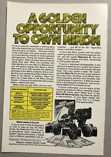 Vintage 1977 Original Print Advertisement Full Page - Nikon Golden Opportunity picture