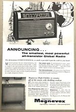 Vintage 1957 Original Print Advertisement Full Page - Magnavox Global Radio picture