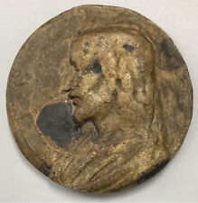 Antique Italy bronze Jesus medal 16th Century Rare Hebrew Inscription Messiah picture