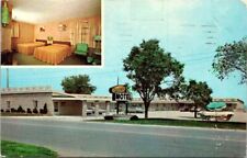 1967, Queen's Motel, MACKINAW CITY, Michigan Chrome Advertising Postcard picture