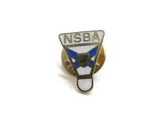 NSBA Lettered Pin Blue White & Gold Tone picture