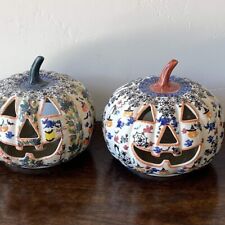 (2) Kalich Ceramic Boleswaweicka Polish Halloween Pumpkins (Price is for both) picture