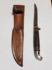 Western L28 Bird & Trout Knife w/ Org Brown Leather Sheath Boulder, Colo. USA picture