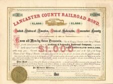 Lancaster County Railroad Bond - Railroad Bonds picture