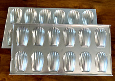 Vintage 2 Madeleines Cookie Molds Sheets 1974 Aluminum picture