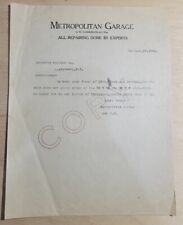1915 Antique Document, Metropolitan Garage, NY,.  picture