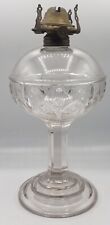 Antique c.1870s LOMAX Gothic Thumbprint & Sawtooth Pattern Glass Oil Lamp picture