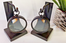 POTTERY BARN CANDLE HOLDER WITH HANGING MAGNIFYING GLASS. SET OF TWO(2) picture
