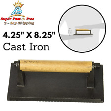 Grill Steak Press Flat BBQ Hamburger Bacon Cast Iron Heavy Weight Meat Patty New picture