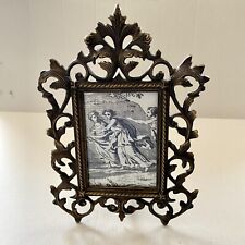 Vintage Victorian Brass Ornate Metalware Picture Frame Easel Style 14 x 10 in picture