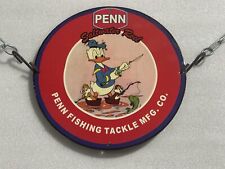 RARE PENN FISHING REELS PORCELAIN DONALD DUCK GAS PUMP TACKLE SALES LURES SIGN picture