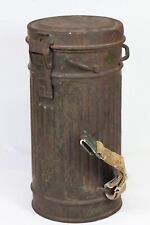 ORIGINAL NAMED Early WWII German Wehrmacht Soldier Gas Mask Canister SHORT TYPE picture