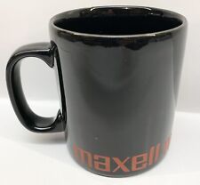 Vintage 80’s 90’S Maxell Audio VHS Tape Advertising Coffee Mug Cup Black Red picture