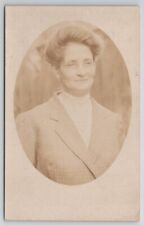 RPPC Lovely Old Woman In Glasses Oval Masked Portrait c1915 Postcard G25 picture