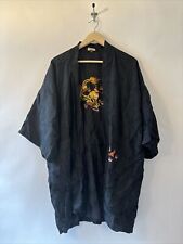 Golden Bee Embroidered Dragon Black Kimono Dressing Gown Size M - Missing Belt picture