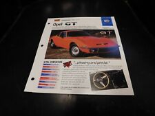 1968-1973 Opel GT Spec Sheet Brochure Photo Poster 69 70 71 72 picture