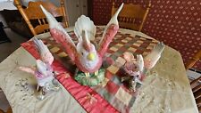 Set of 3 Rare 1986 Fitz And Floyd Tropical Cockatoo Centerpiece & Candlesticks picture