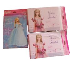 Lot 3 Vintage 2001 Barbie Party 8 Pack Invitations New Sealed  picture