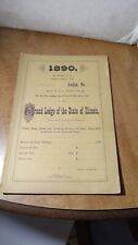 Masonic 1890 Grand Lodge Of The State Of Illinois Report Booklet Vintage Rare picture