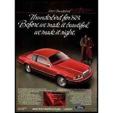 1983 Ford Thunderbird Coupe Vintage Print Ad Couple 80s Fashion Wall Art Photo picture