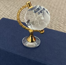 Vintage Swarovski Crystal Mini Globe with Etched Continents in Original Box picture
