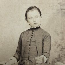 Victorian Photo Antique Cabinet Card Lizzie Denlinger Fresh Faced Little Girl  picture