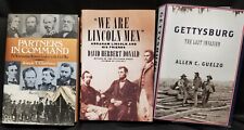 Three Great Civil War books: Partners in Command, Lincoln Men, Gettysburg. HC DC picture