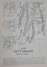 Original Civil War Map GETTYSBURG BATTLEFIELD July 1-3 1863 Cemetery Ridge picture