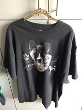 Hanes 2XL XL cotton Akita Japan Dog Black Graphic print Tee T Shirt 50x28  picture