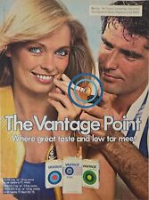 1980 R.J. Reynolds Co. Vantage Cigarettes sexy Blonde Girl Blue Eyes tobacco Ad picture