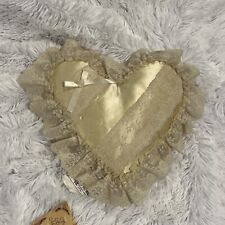 Musical Pillow Sachet Boutique Music Box Pillow Ivory Lace Heart Shape~Works picture