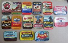 Lot of 15 Old Vintage c.1940's - SARDINE Can LABELS -  MAINE - Sardines  picture
