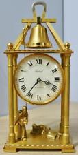 Rare Vintage Swiss Imhof 8 Day Bronze Automation Bell Ringer Monk Mantle Clock picture