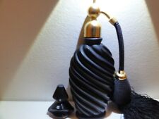  Marcel Franck Black Glass Perfume Bottle / Atomizer -Salvador Dali Black Perfum picture