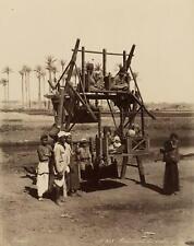 c. 1870's Early Arab Ferris Wheel, Egypt Albumen Photograph by Adelphoi Zangaki picture