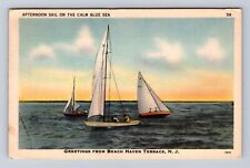 Beach Haven Terrace NJ-New Jersey, Afternoon Sail, Vintage c1947 Postcard picture
