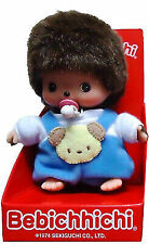 Vintage Bebichhichi Baby Boy Blue Romper Monkey Doll Plush Toy picture