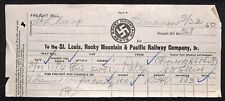 1910 / Pre WWII St. Louis, Rocky Mountain & Pacific Railways Freight Bill picture